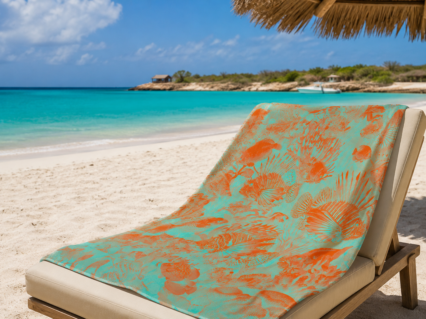 Lionfish Caribbean beach towel. Lionfish hunting or at the beach, it keeps you dry and comfi!