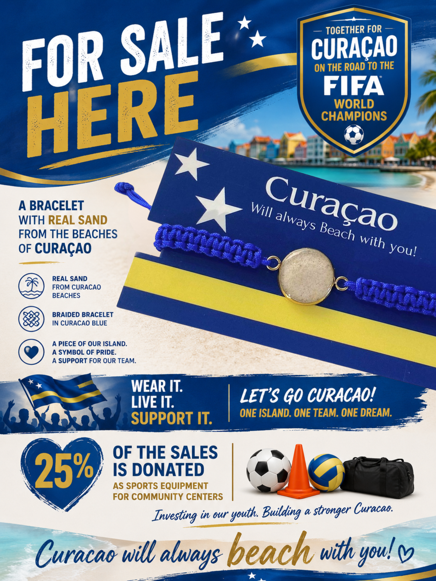 Curacao will always Beach with you Bracelet